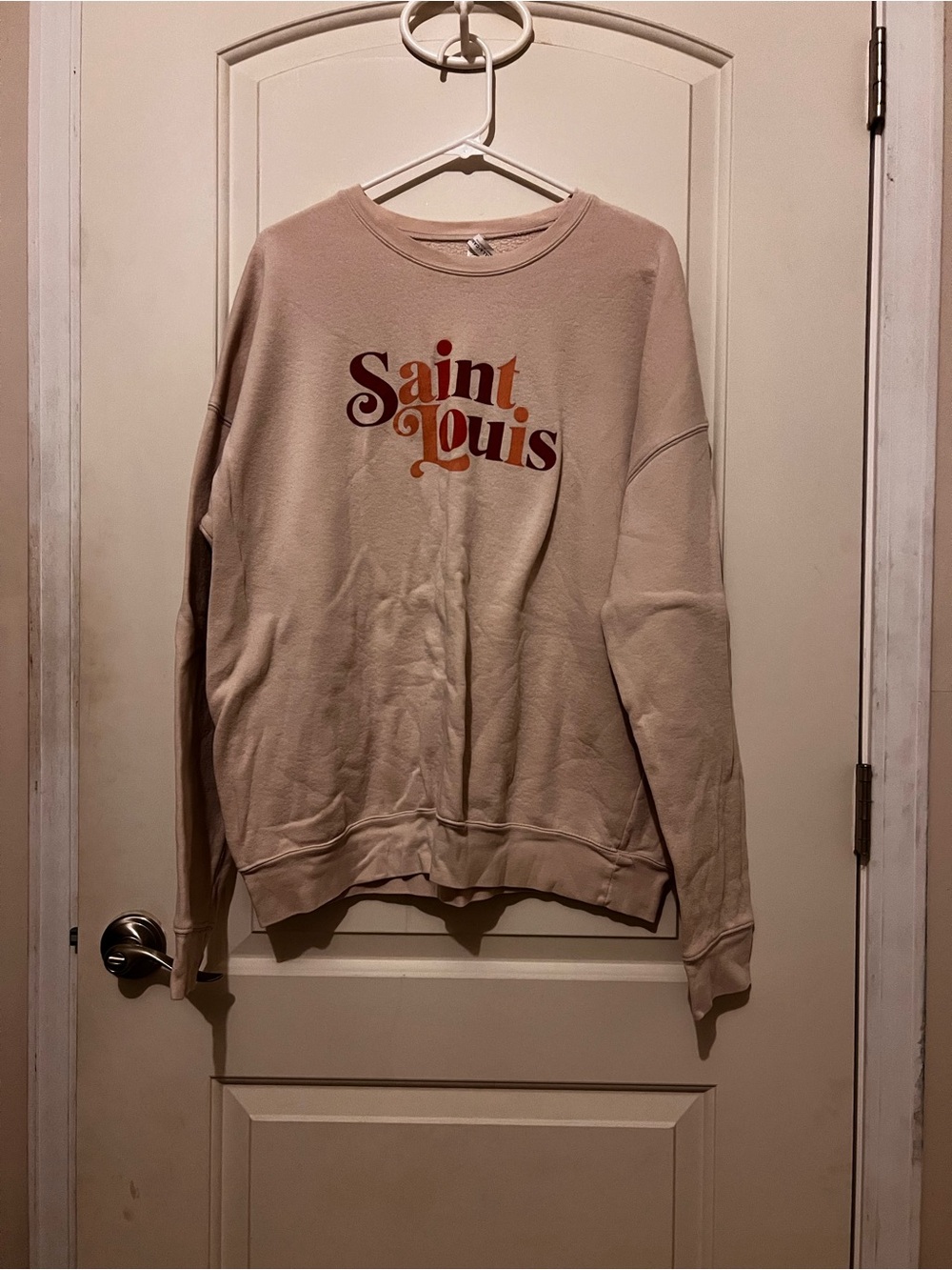 Bella Canvas Beige Saint Louis Graphic Sweatshirt